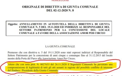 la risposta al quesito :”qualche problema c’era” è DEL SEGRETARIO COMUNALE