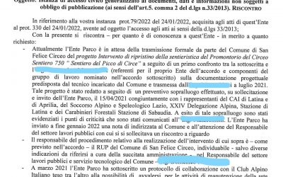 Sentieri del promontorio riscontro del PNC