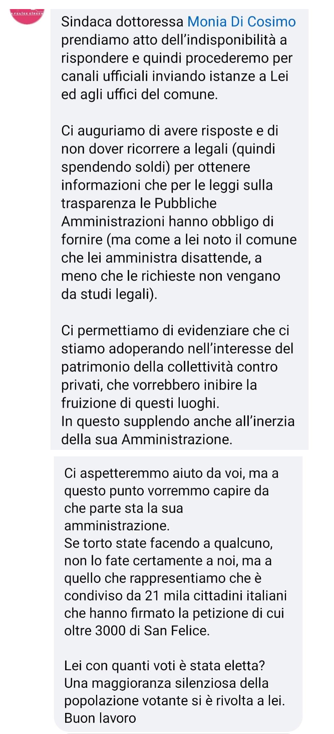 riscontro sindaca